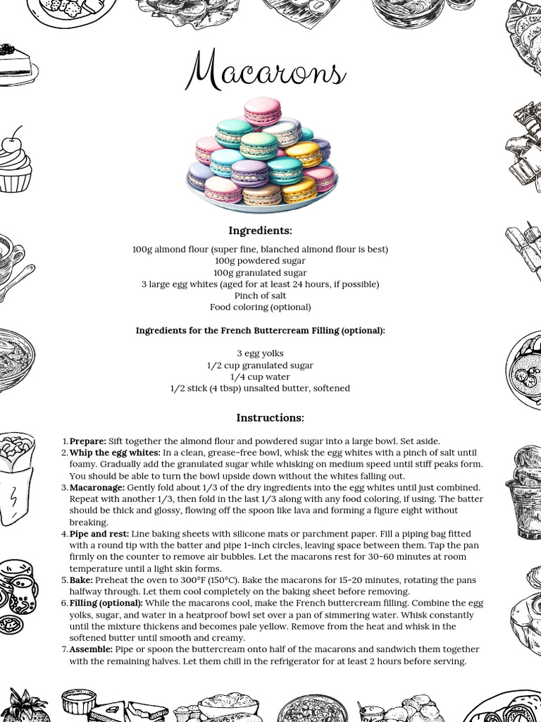 Macarons A4 | PDF | Macaron | Foods