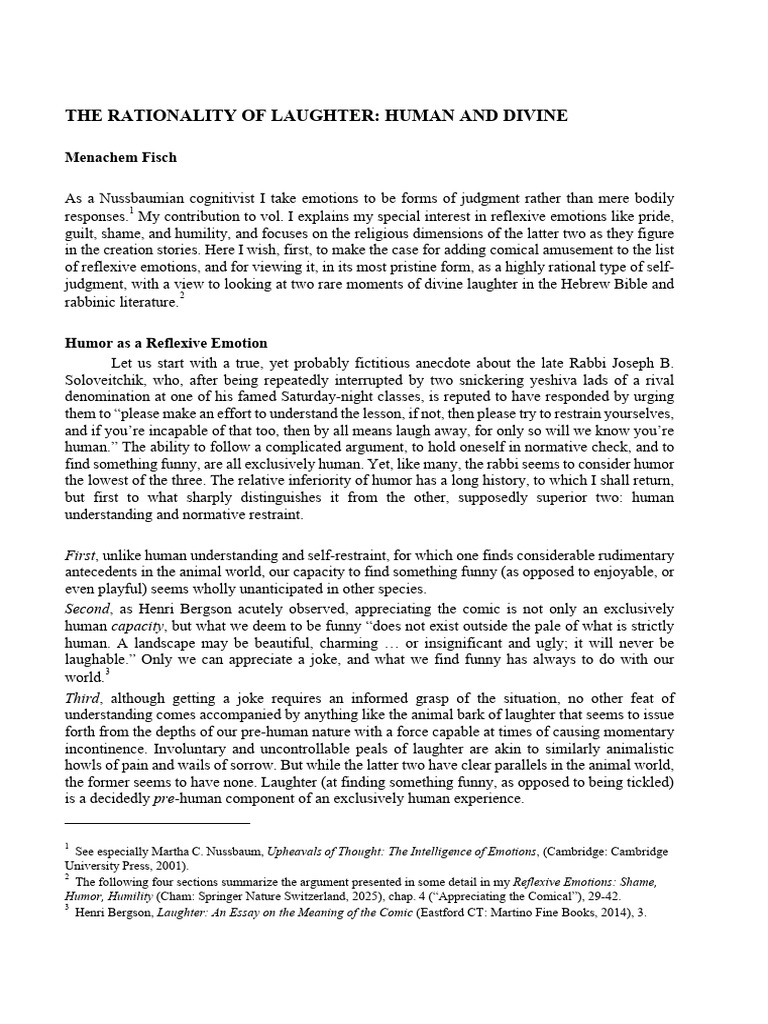 The Rationality of Laughter Human and Di | PDF | Halakha | Laughter