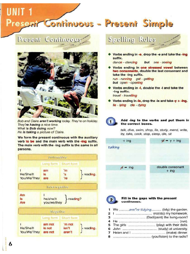 Unit 1 Present Simple & Present Continuous | PDF