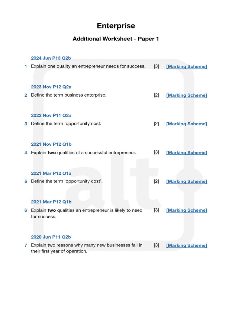 Unit 1 - Chapter 1 - Enterprise | PDF