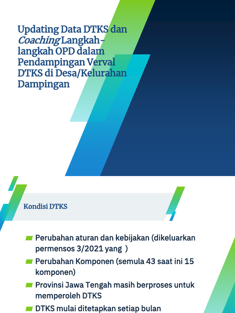 Paparan Kadinsos - Pentingnya DTKS | PDF