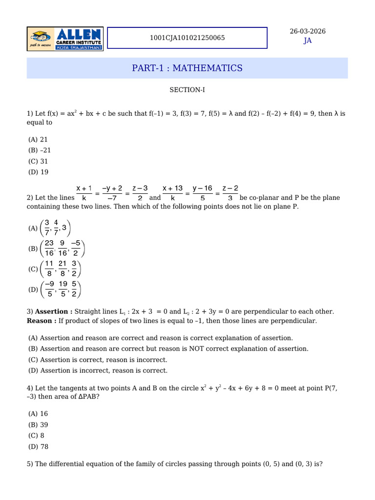 Full Test - 06 | PDF