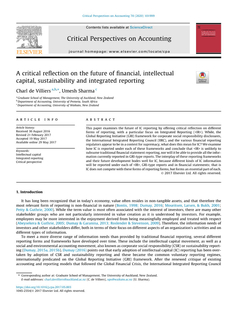 A Critical Reflection On The Future of Financial, Intellectual | PDF