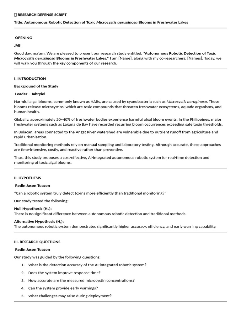 Research Defense Script | PDF