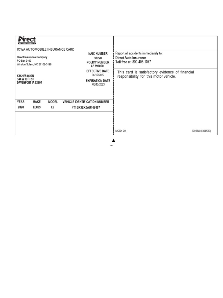 Insurance Card | PDF