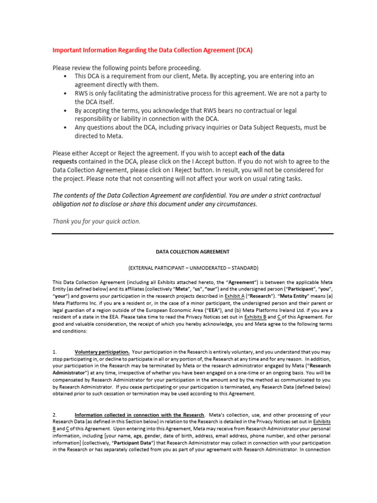 MAI Client Data Collection Agreement | PDF | Tort | Biometrics