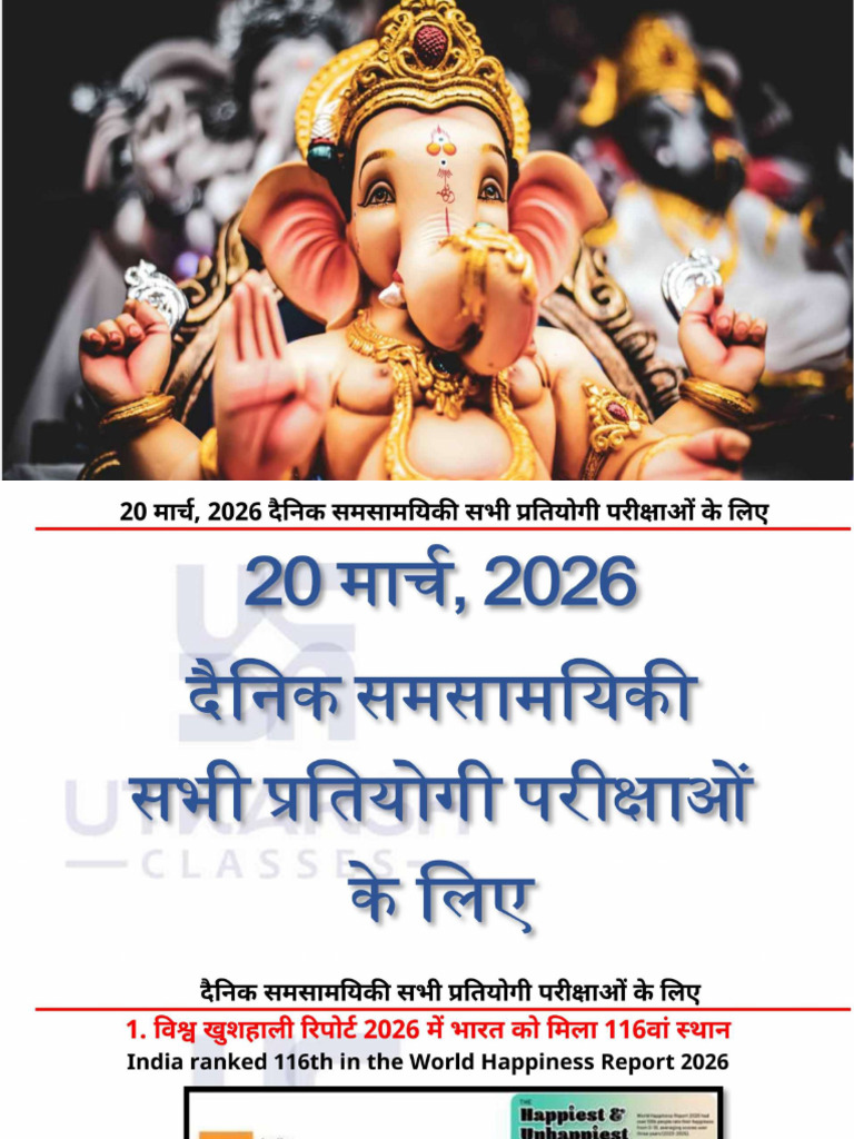 20 March 2026 Current Affairs Episode 2026 Current Affairs Today | PDF