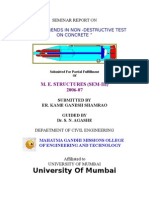 University of Mumbai: " Recent Trends in Non - Destructive Test On Concrete "