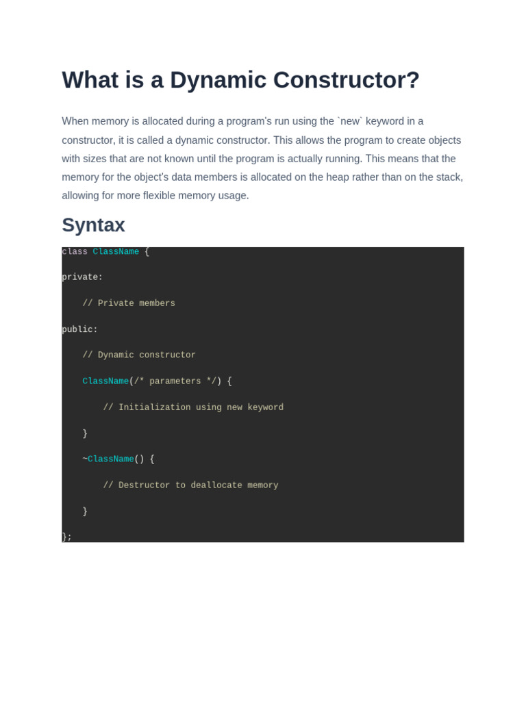Destructors in C | PDF | Constructor (Object Oriented Programming ...