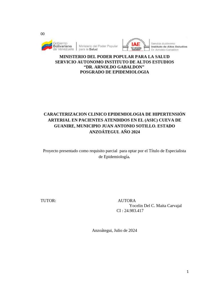 11Proyecto de Grado Yocelin Maita Listopppp | PDF | Hipertensión ...