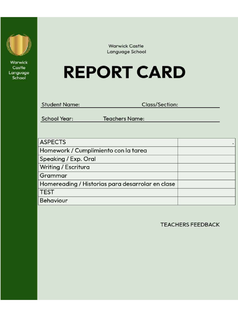 Printable Report Card Template - Hecho Con PosterMyWall (1) | PDF
