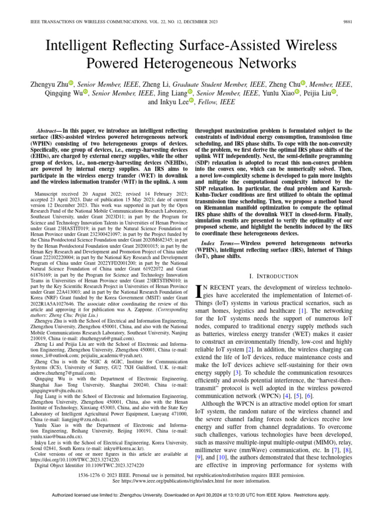 Intelligent Reflecting Surface-Assisted Wireless Powered Heterogeneous ...