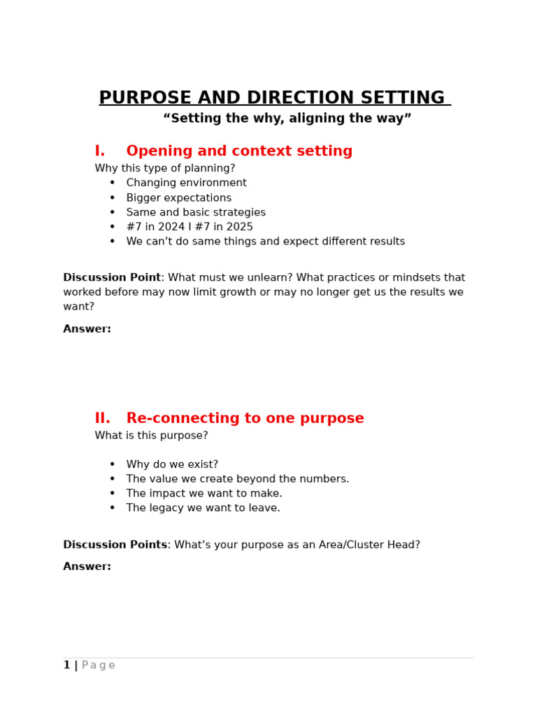 Purpose and Direction Setting R5 2026 | PDF | Social Psychology ...