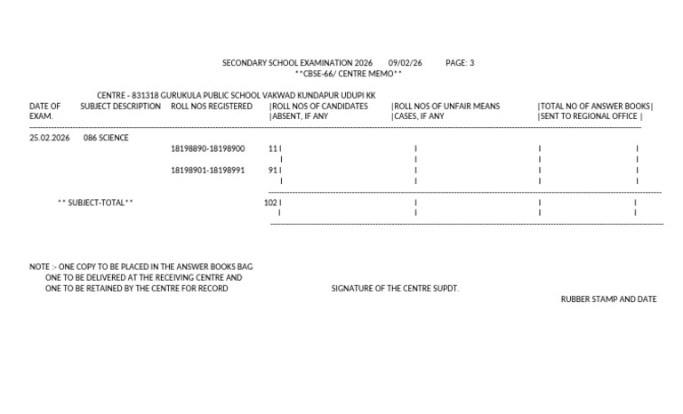 Secondary School Examination 2026 Form66 | PDF