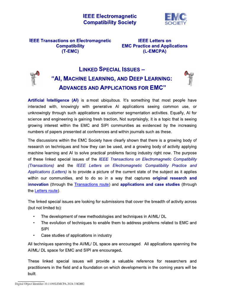 Ai Machine Learning and Deep Learning Advances and Applications for Emc ...