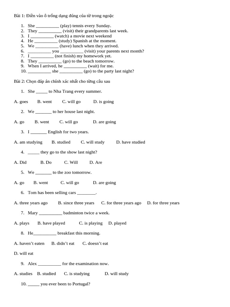 T NG H P Thì | PDF