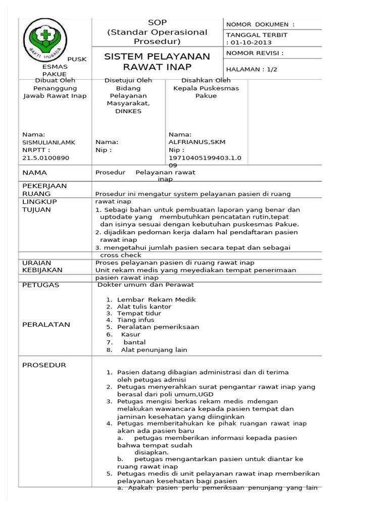 Sop Ranap Mentah | PDF