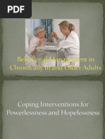 Behavioral Management in Chronically Ill and Older Adults