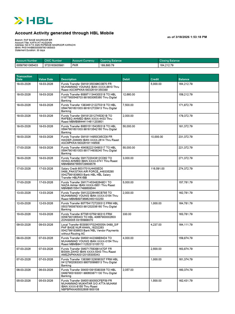Bank Statment | PDF