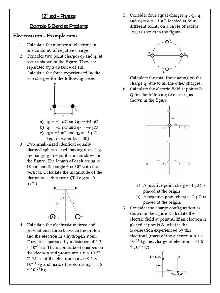 12 - Physics Numerical Problems | PDF