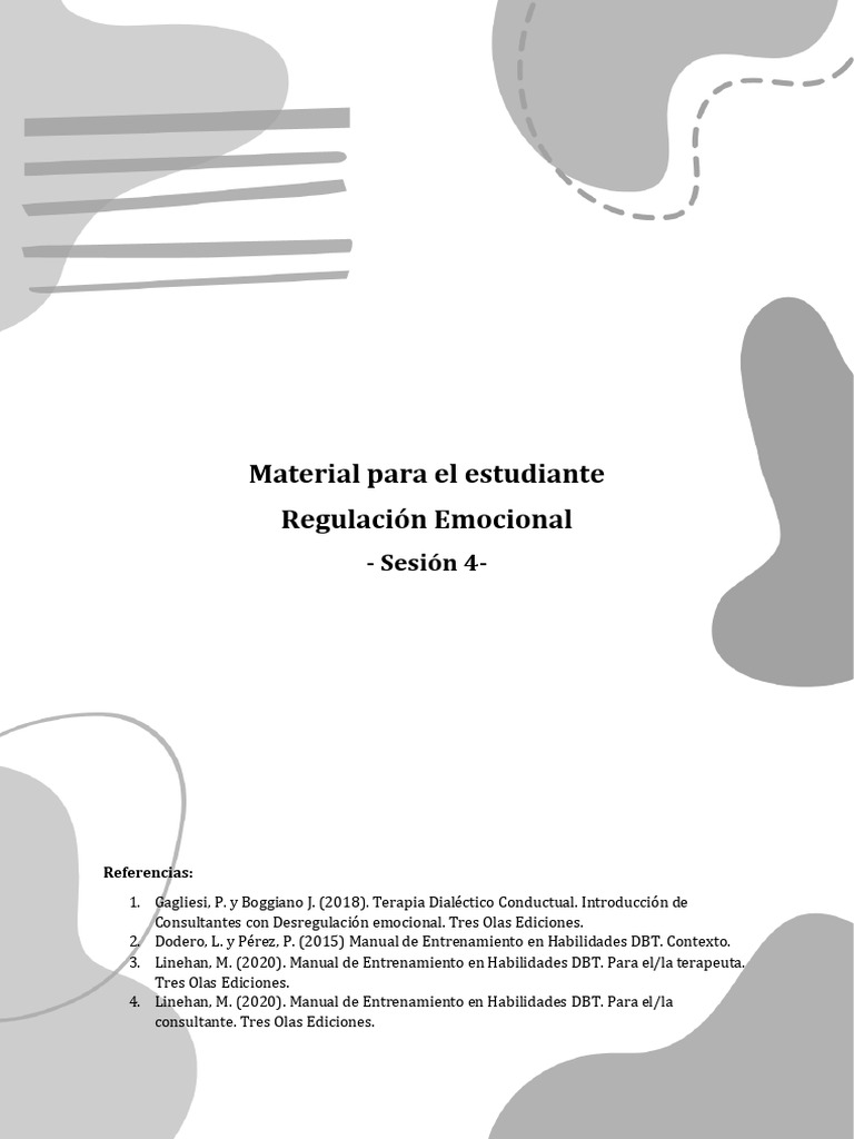 Sesión 4 -REGULACION EMOCIONAL | PDF | Las emociones | Autorregulación ...