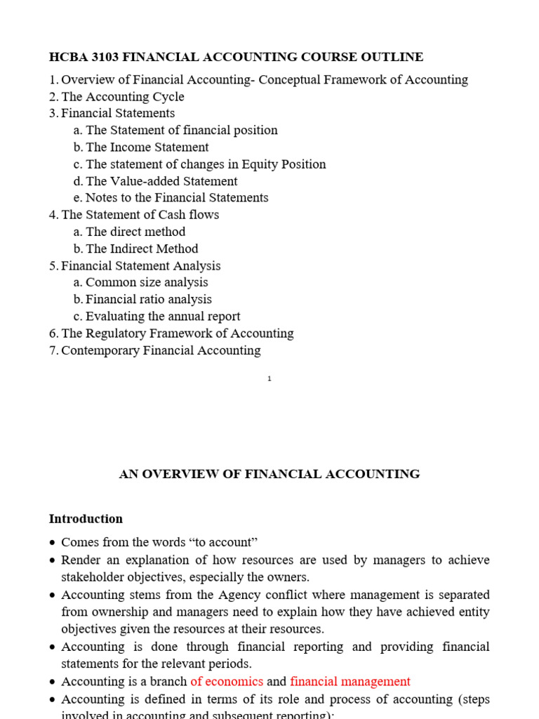 Hcba 3103 Financial Accounting Course Outline | PDF | Expense ...