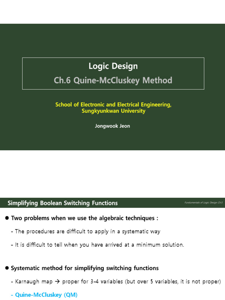 Chapter6 - Logic Circuit Design | PDF | Logic Gate | Mathematics