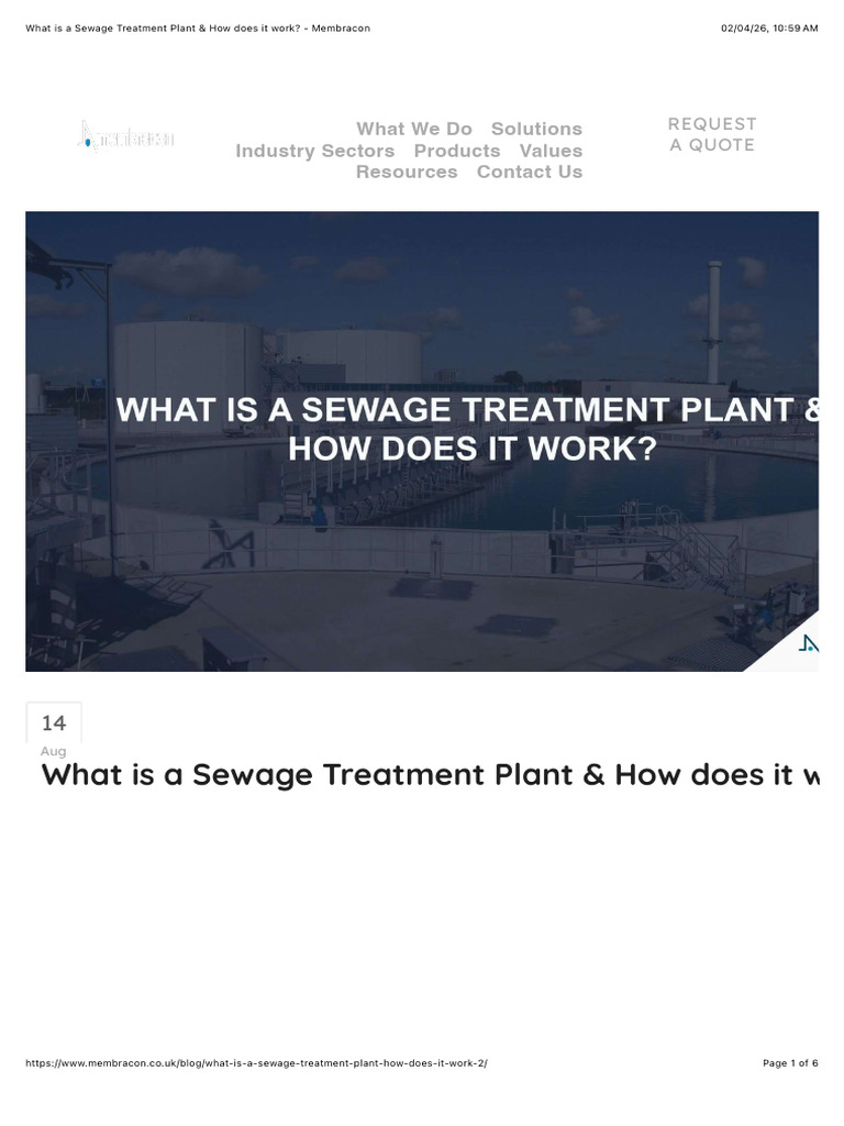 Sewage Treatment Plant | PDF | Sewage Treatment | Water Treatment