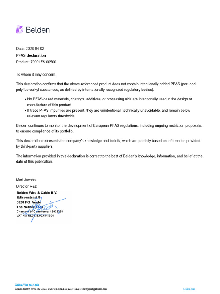 PFAS Declaration 79001FS.00500 | PDF