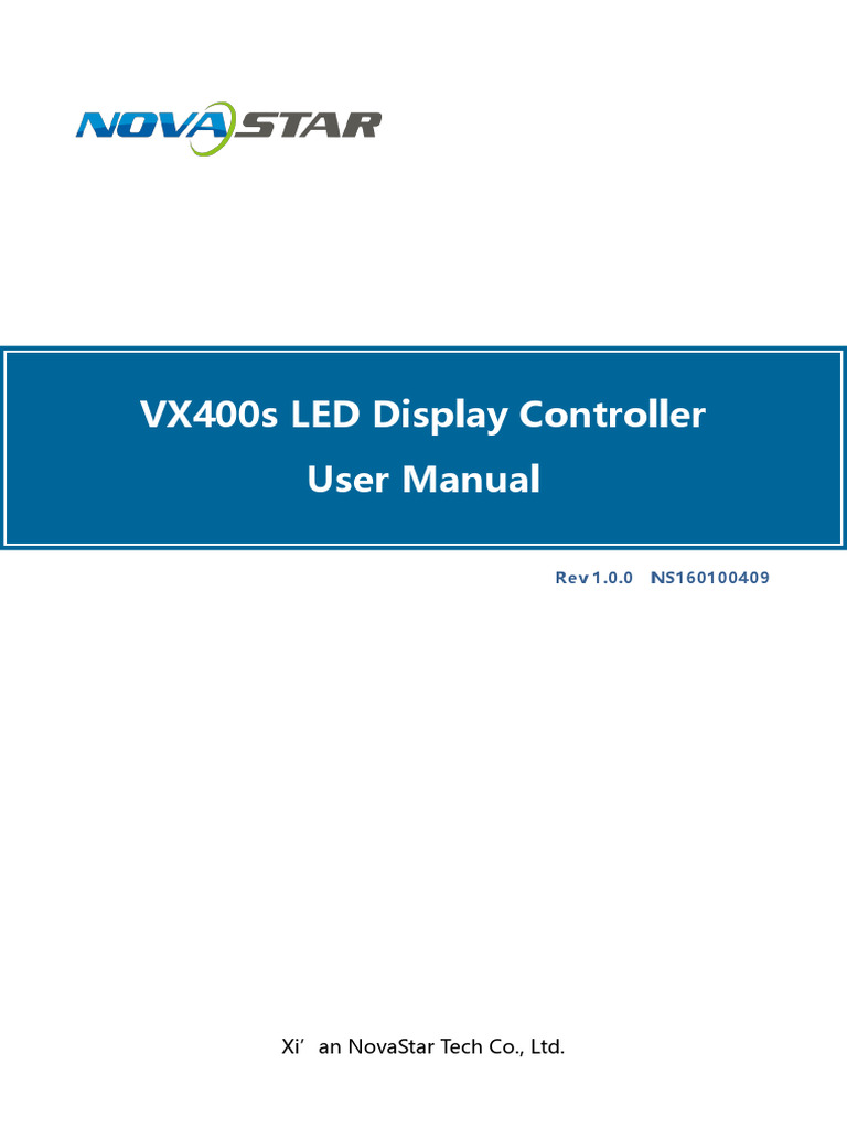 Vx400s Led Display Controller User Manual 1 | PDF | Display Resolution ...