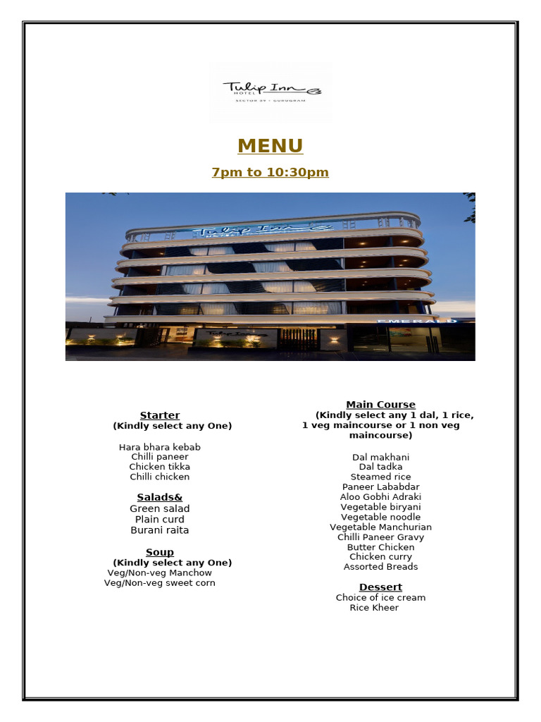 Map Lunch & Dinner Menu | PDF