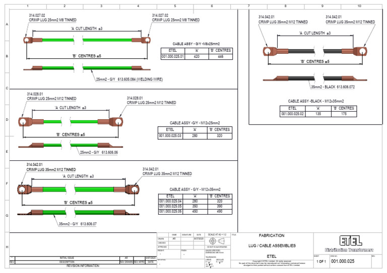 Cable Kits Drawing | PDF | Mechanical Engineering