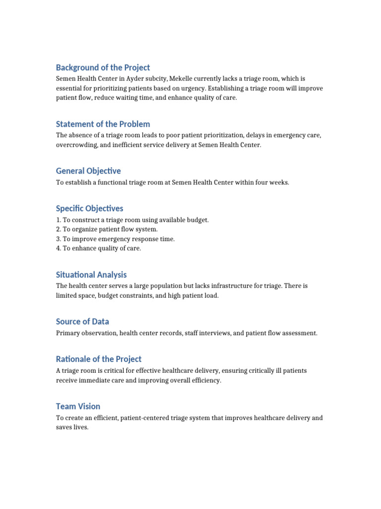 Triage Project | PDF