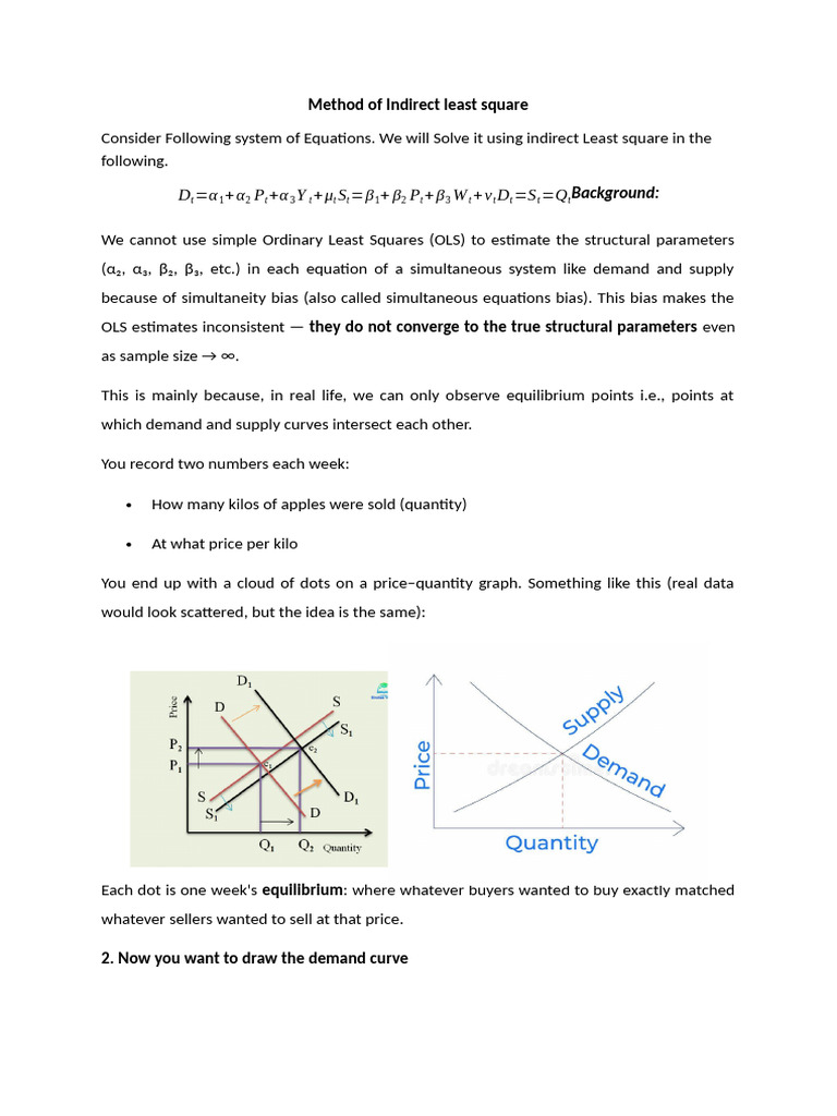 Indirect Least Square Method Demonstration | PDF | Ordinary Least ...