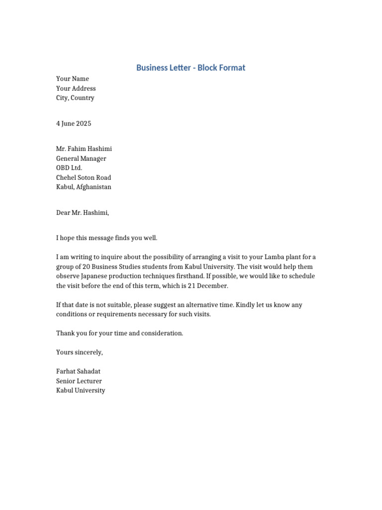 Business Letter Formats All Types | PDF