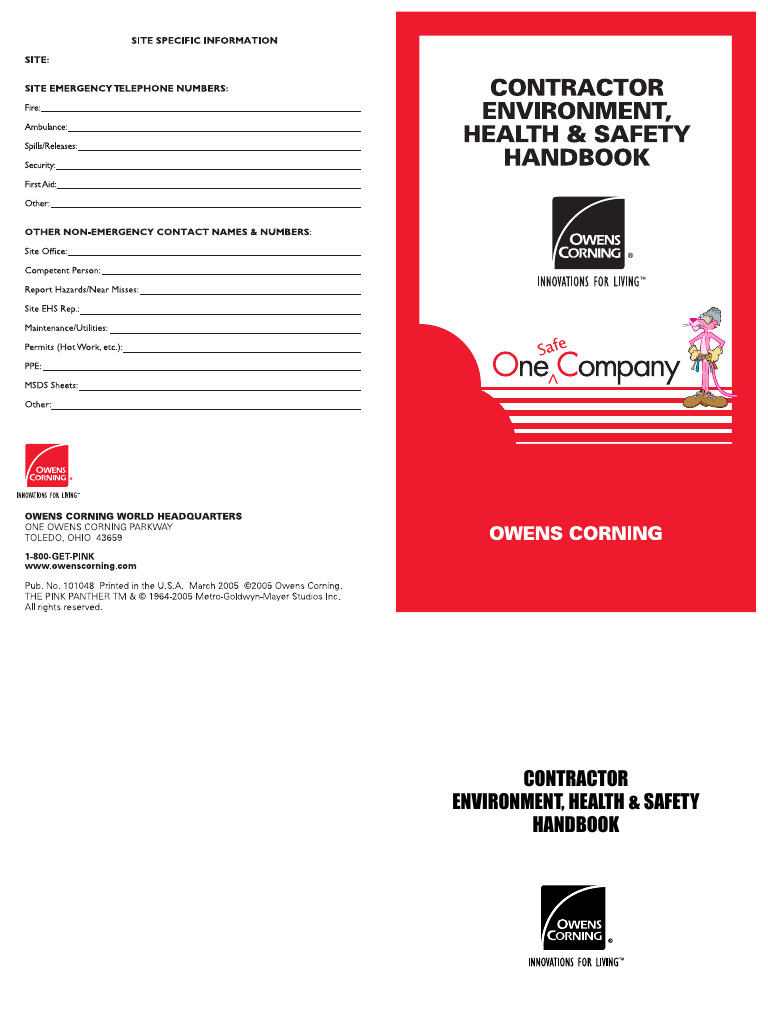 Contractor Safety Handbook | PDF | Occupational Safety And Health ...