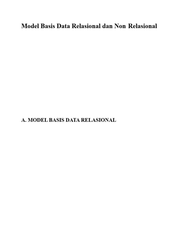 Model Basis Data Relasional Dan Non | PDF