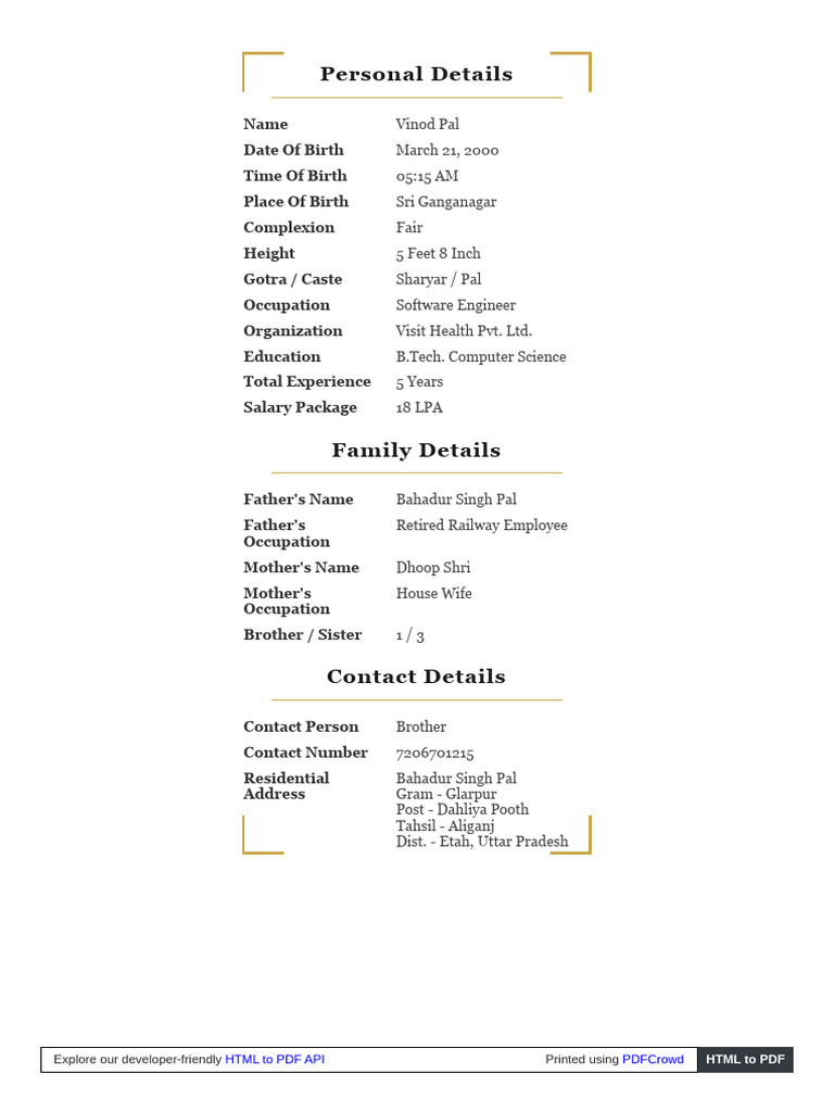 Biodata.html | PDF