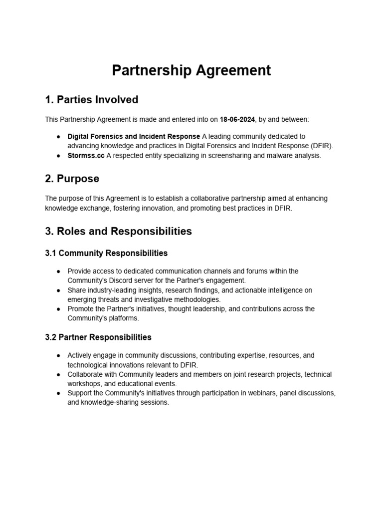 Partnership Agreement | PDF