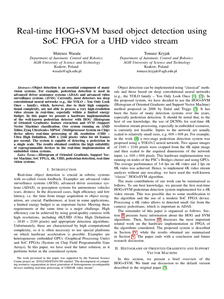 Real Time HOG SVM Based Object Detection Using Us | PDF | Computer ...