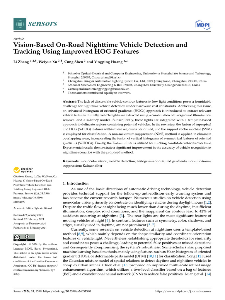 Vision-Based on-Road Nighttime Vehicle Detection and Tracking Using ...