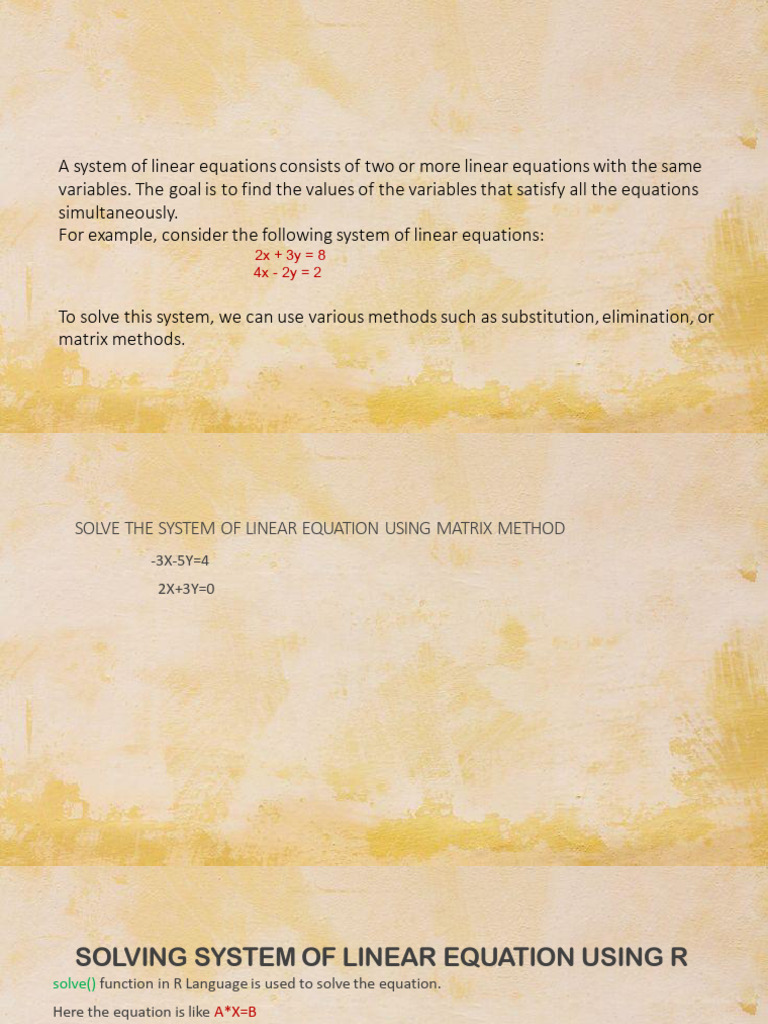 System of Linear Equations | PDF