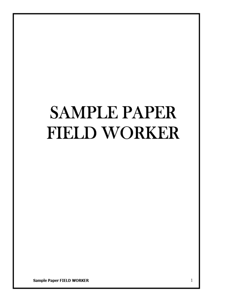 Sample Field Worker | PDF