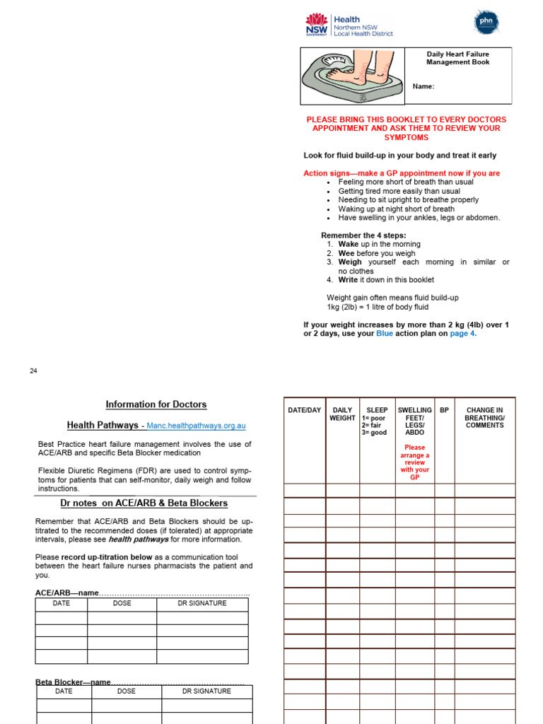 Daily Heart Failure Diary | PDF | Heart Failure | Edema