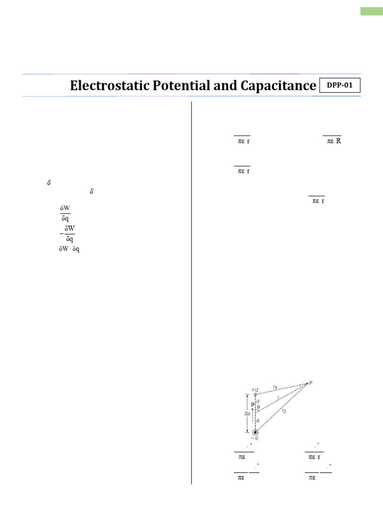 2. Electrostatic Potential and Capacitance _ DPP 01 | PDF | Sphere ...