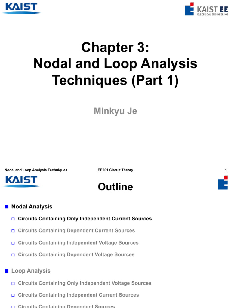 EE201 Ch3 Nodal and Loop Analysis Techniques (Part 1) - Lecture | PDF ...