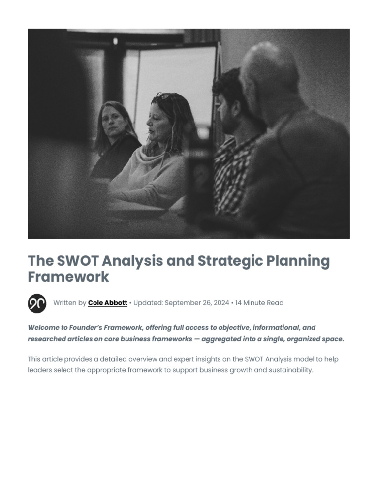 The SWOT-Strategic FW | PDF | Swot Analysis | Strategic Planning