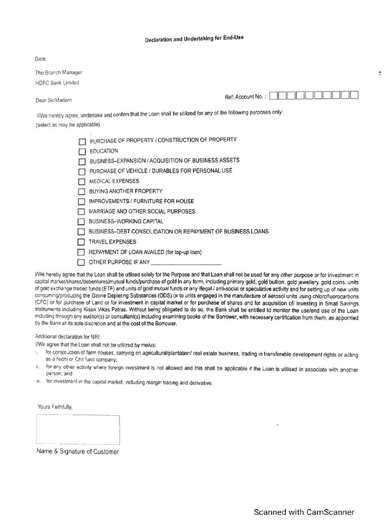 New End Use Letter | PDF