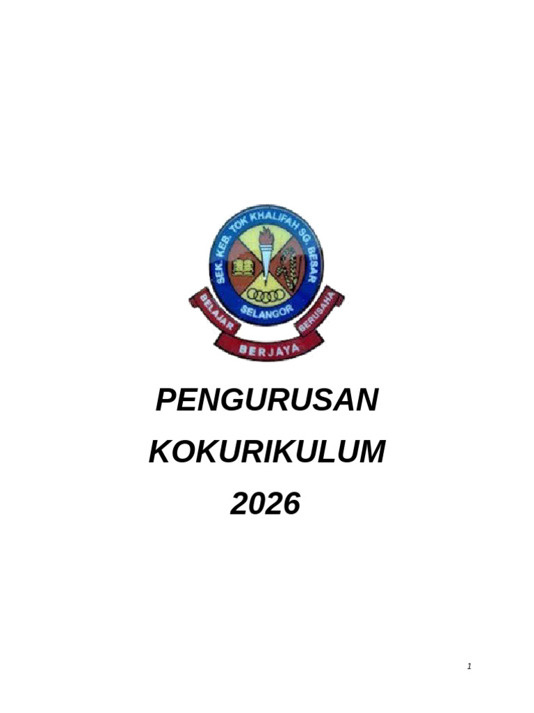 Perancangan Kokurikulum Sktk 2026 | PDF