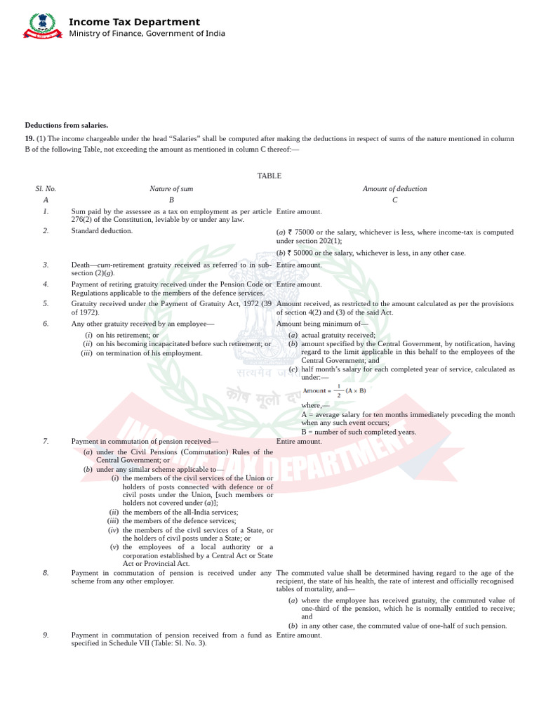 Section 19 of ITA 2025 | PDF | Employment | Pension